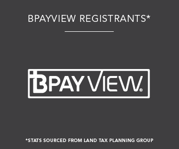 BPAYVIEW Registrants, statistics sourced from land tax planning group.